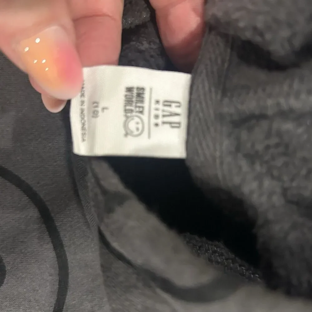 Gap kids Smiley® Icon Gray Hoodie And Joggers Set Shirt Size Large Pants XL